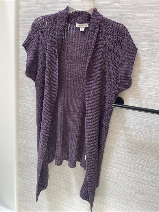Coldwater Creek Sweaters - Coldwater Creek Plum Open-Front Knit Cardigan